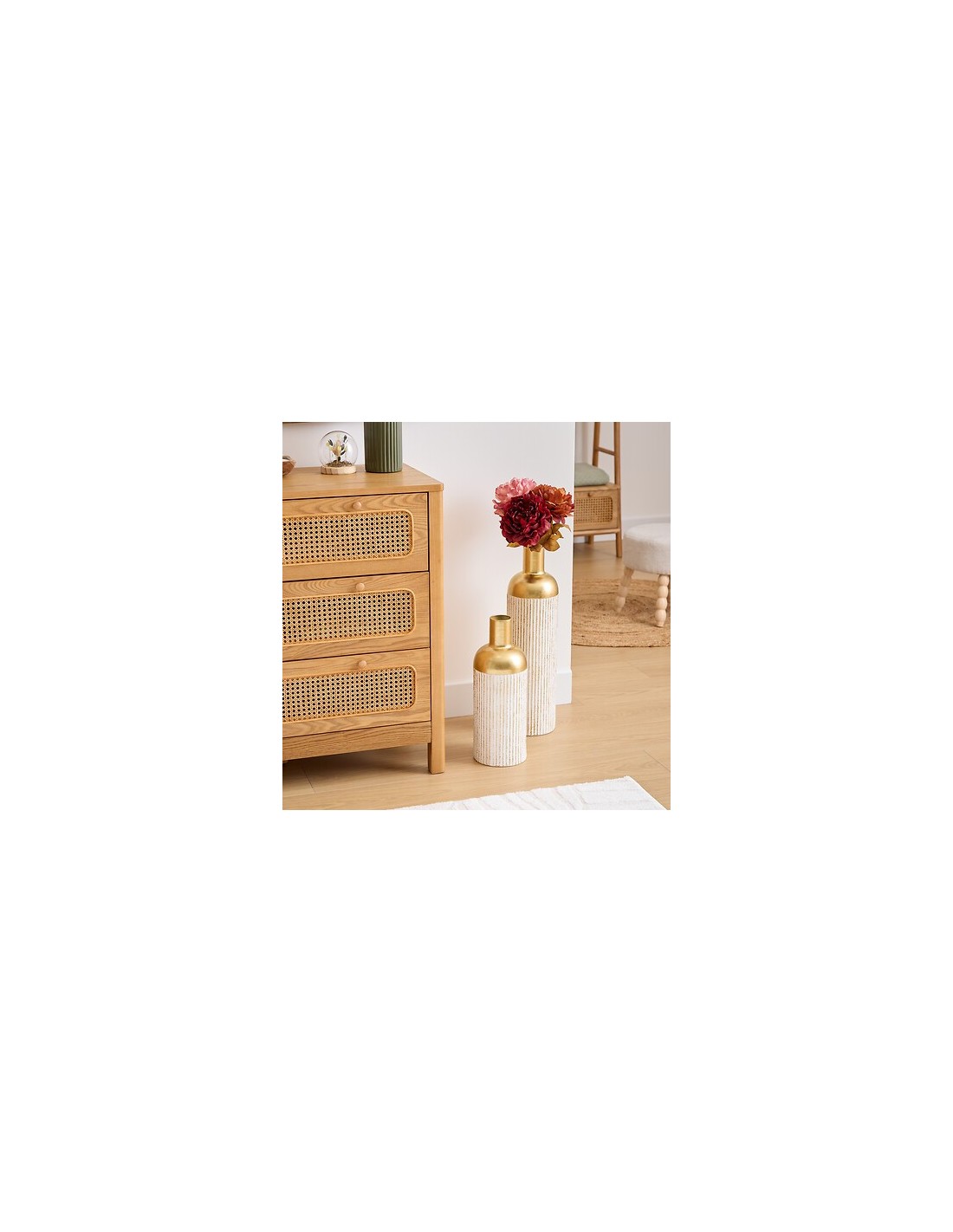 VASI D'ARREDO: vendita online Vaso, metallo, Mirsa, dorato, D.16 x H.43,5 cm, design elegante in offerta