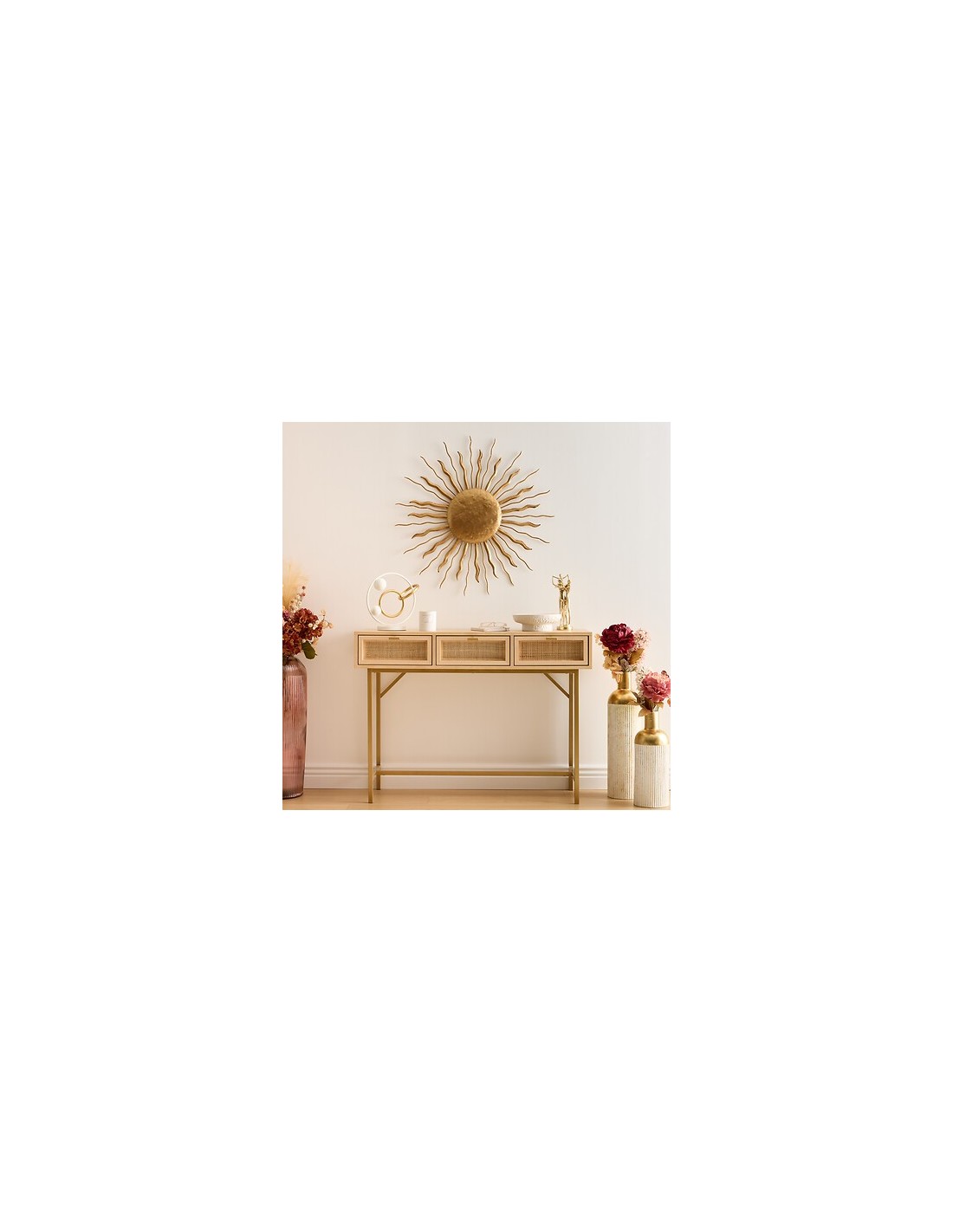 QUADRI E DECORO PARETE: vendita online Decorazione, parete, sole, Edwige, metallo dorato, Ø80 cm, stile moderno in offerta