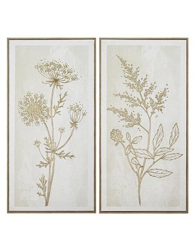 QUADRI E DECORO PARETE: vendita online Tela, 3D, Beryl, bianca, 30x60 cm, effetto alluminio dorato, assortita FOURGERE/FLEUR ...