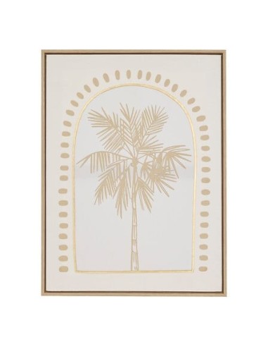 QUADRI E DECORO PARETE: vendita online Tela, 3D, Meryl, palma, bianca, 45x60 cm, effetto alluminio dorato in offerta