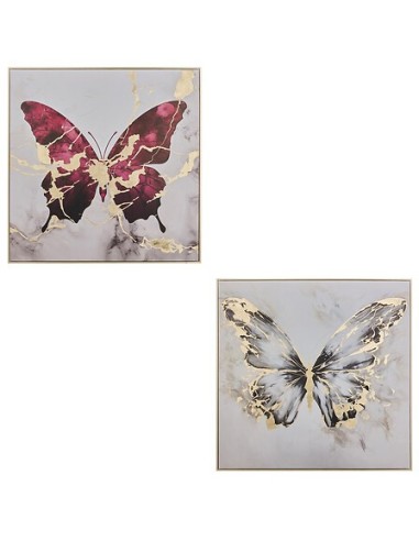 QUADRI E DECORO PARETE: vendita online Tela, stampata, Hilo, farfalla, 60x60 cm, assortita, dorato metallizzato in offerta