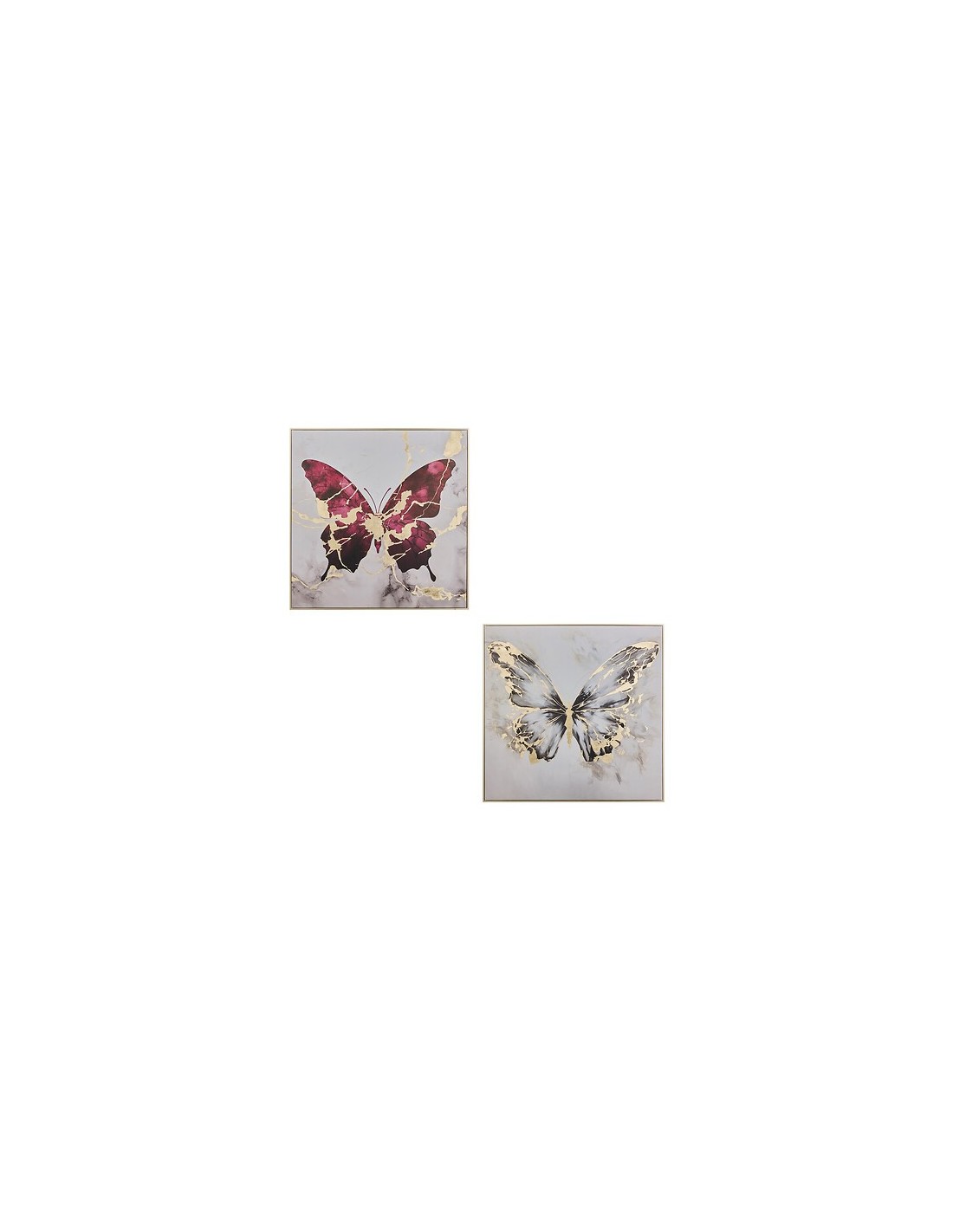 QUADRI E DECORO PARETE: vendita online Tela, stampata, Hilo, farfalla, 60x60 cm, assortita, dorato metallizzato in offerta