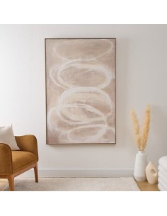 QUADRI E DECORO PARETE: vendita online Tela, dipinta, incorniciata, Krisna, 150x100 cm, beige, acrilico, tela texturizzata in...
