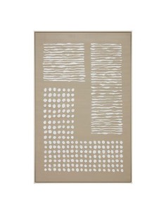 QUADRI E DECORO PARETE: vendita online Tela dipinta incorniciata Farhan 116x75 cm beige medio, texture in rilievo in offerta