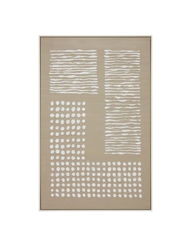 QUADRI E DECORO PARETE: vendita online Tela dipinta incorniciata Farhan 116x75 cm beige medio, texture in rilievo in offerta