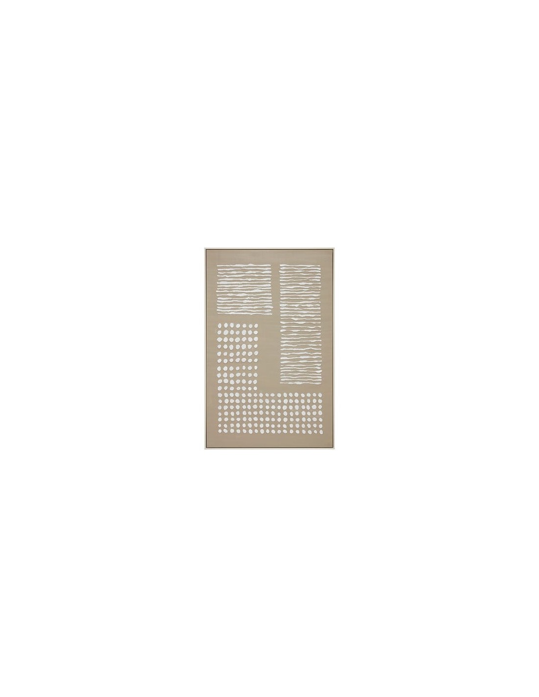 QUADRI E DECORO PARETE: vendita online Tela dipinta incorniciata Farhan 116x75 cm beige medio, texture in rilievo in offerta