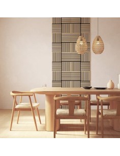 QUADRI E DECORO PARETE: vendita online Set 3 pannelli decorativi, Colva, 30 x 30 cm, MDF, effetto legno chiaro, isolamento ac...