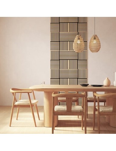 QUADRI E DECORO PARETE: vendita online Set 3 pannelli decorativi, Colva, 30 x 30 cm, MDF, effetto legno chiaro, isolamento ac...