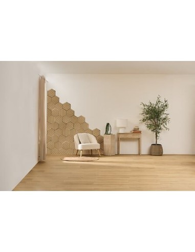 QUADRI E DECORO PARETE: vendita online Set 3 pannelli decorativi, Colva, esagono, 30 x 26 cm, MDF, effetto legno chiaro, isol...