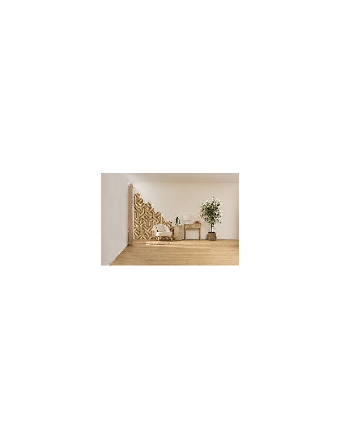 QUADRI E DECORO PARETE: vendita online Set 3 pannelli decorativi, Colva, esagono, 30 x 26 cm, MDF, effetto legno chiaro, isol...