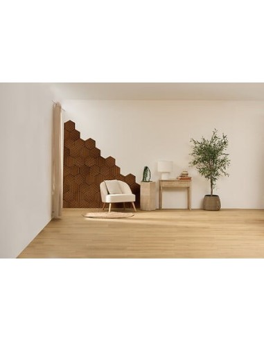 QUADRI E DECORO PARETE: vendita online Set 3 pannelli decorativi, Colva, esagono, 30 x 26 cm, MDF, effetto legno scuro, isola...