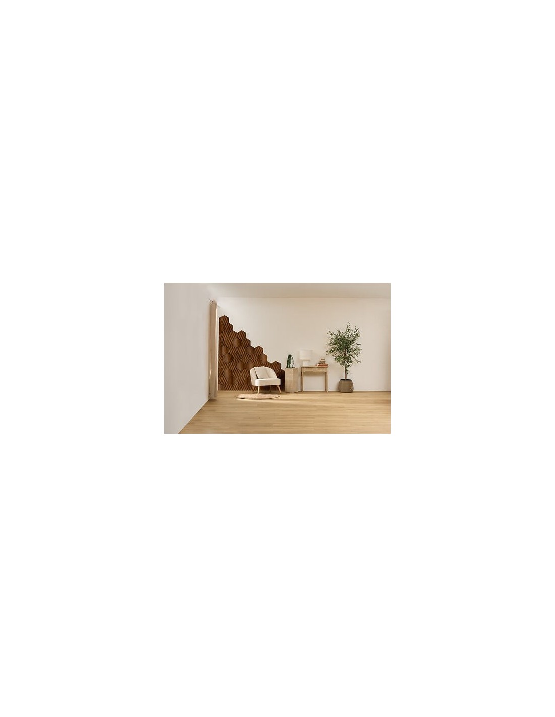 QUADRI E DECORO PARETE: vendita online Set 3 pannelli decorativi, Colva, esagono, 30 x 26 cm, MDF, effetto legno scuro, isola...