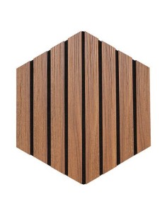 QUADRI E DECORO PARETE: vendita online Set 3 pannelli decorativi, Colva, esagono, 30 x 26 cm, MDF, effetto legno scuro, isola...