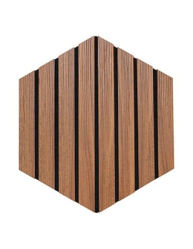 QUADRI E DECORO PARETE: vendita online Set 3 pannelli decorativi, Colva, esagono, 30 x 26 cm, MDF, effetto legno scuro, isola...