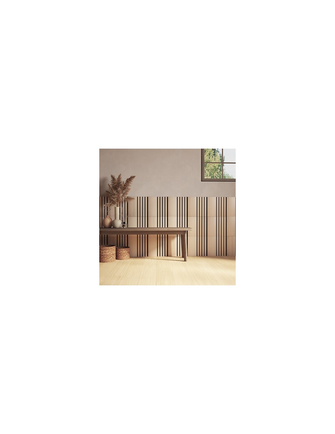 QUADRI E DECORO PARETE: vendita online Set 3 pannelli decorativi, Colva grande, 30 x 30 cm, MDF, effetto legno chiaro, isolam...