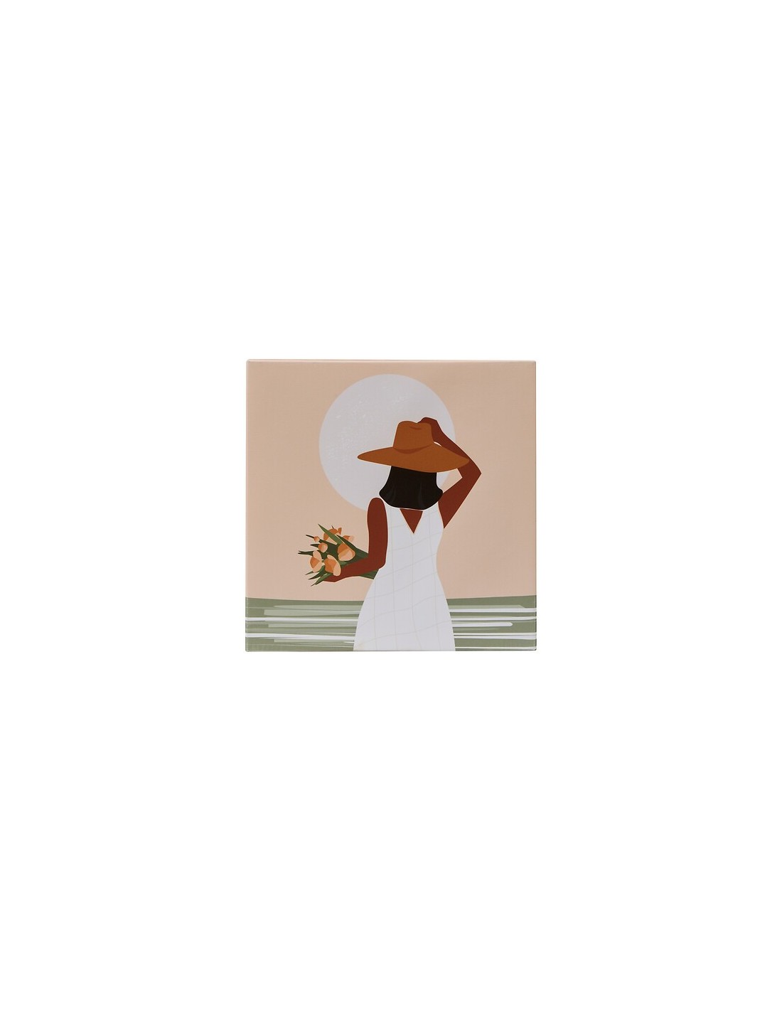 QUADRI E DECORO PARETE: vendita online Set 5 tele stampate, Cynthia, donna, design moderno, MDF, 25 x 25 cm, colori pesca, ar...