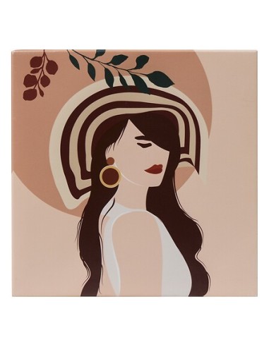 QUADRI E DECORO PARETE: vendita online Set 5 tele stampate, Cynthia, donna, design moderno, MDF, 25 x 25 cm, colori pesca, ar...