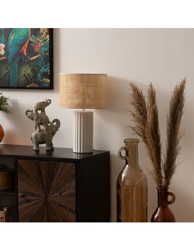 ILLUMINAZIONE: vendita online Lampada Tylia, ceramica bianca, H 47 cm, design elegante, paralume escluso in offerta