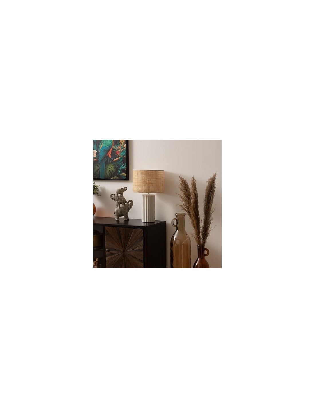 ILLUMINAZIONE: vendita online Lampada Tylia, ceramica bianca, H 47 cm, design elegante, paralume escluso in offerta
