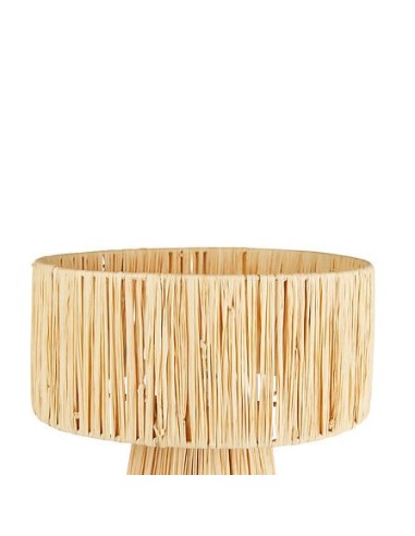 ILLUMINAZIONE: vendita online Lampada da tavolo, Orane, rafia beige, 34 cm altezza, base in ghisa, design naturale, Yucatan C...