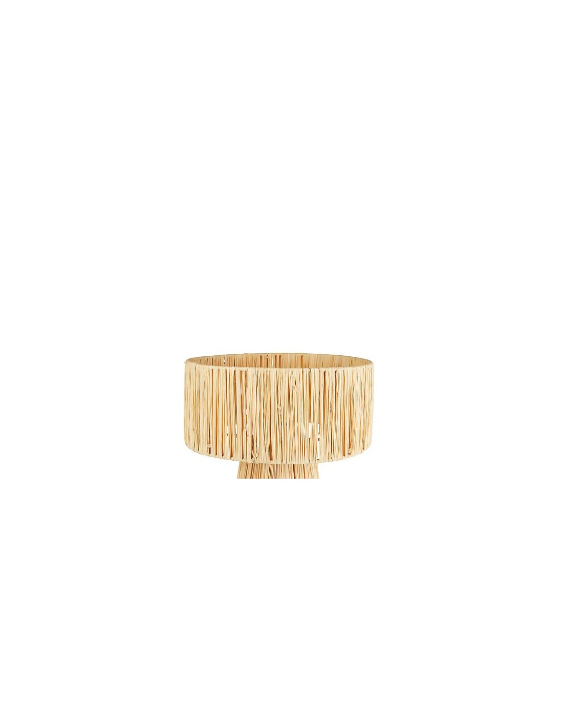 ILLUMINAZIONE: vendita online Lampada da tavolo, Orane, rafia beige, 34 cm altezza, base in ghisa, design naturale, Yucatan C...