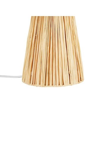ILLUMINAZIONE: vendita online Lampada da tavolo, Orane, rafia beige, 34 cm altezza, base in ghisa, design naturale, Yucatan C...