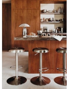 ILLUMINAZIONE: vendita online Lampada fungo Omia, argentata, 34 cm altezza, acciaio e cemento, design moderno, doppio attacco... 2