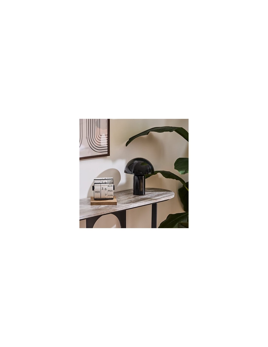 ILLUMINAZIONE: vendita online Lampada fungo Lito, metallo nero, altezza 24,5 cm, design moderno, acciaio in offerta
