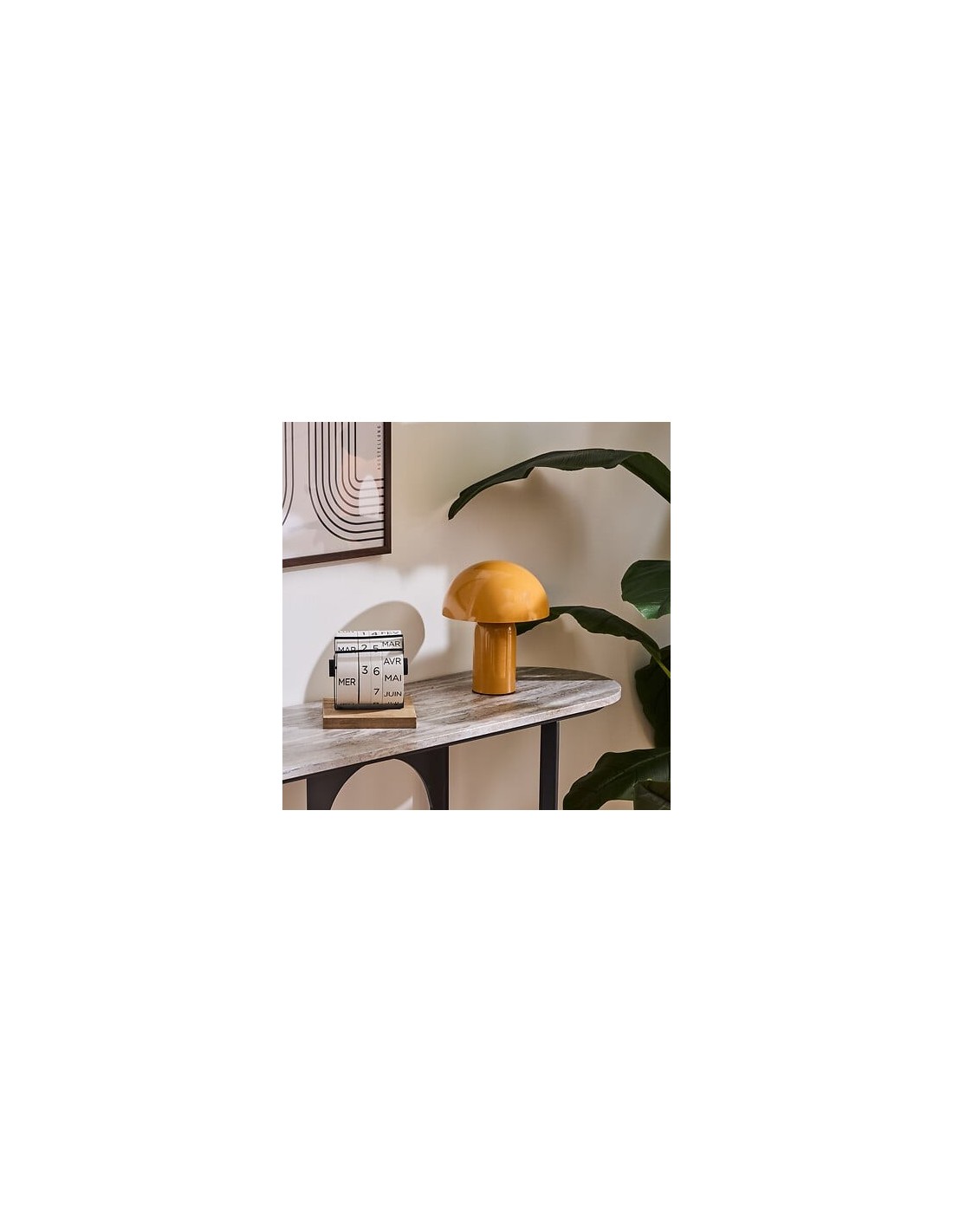 ILLUMINAZIONE: vendita online Lampada fungo Lito, metallo ocra, 20 x 20 x 24,5 cm in offerta