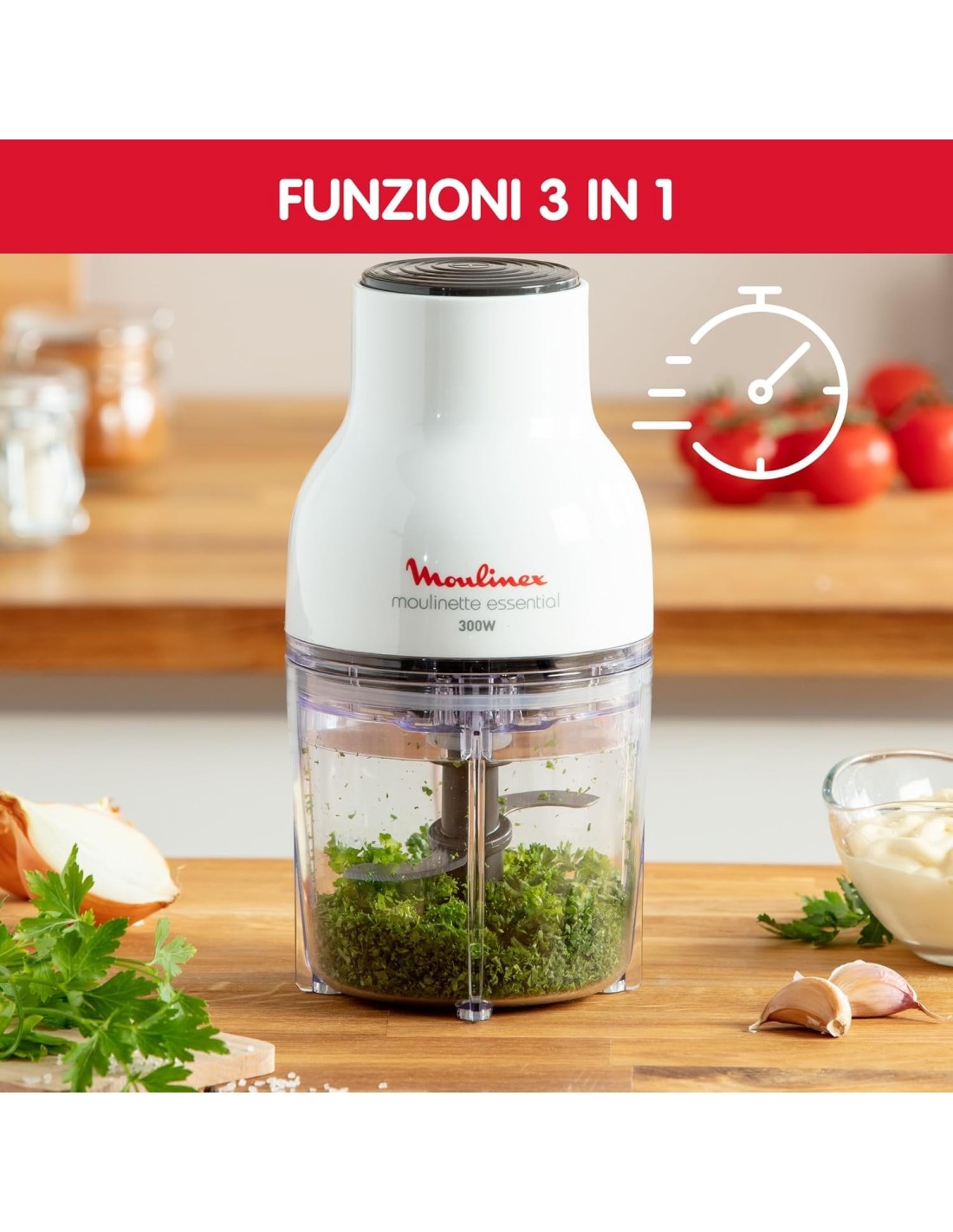 Moulinex DJ5201 Tritatutto 300W con 4 Lame | shopincasa.it