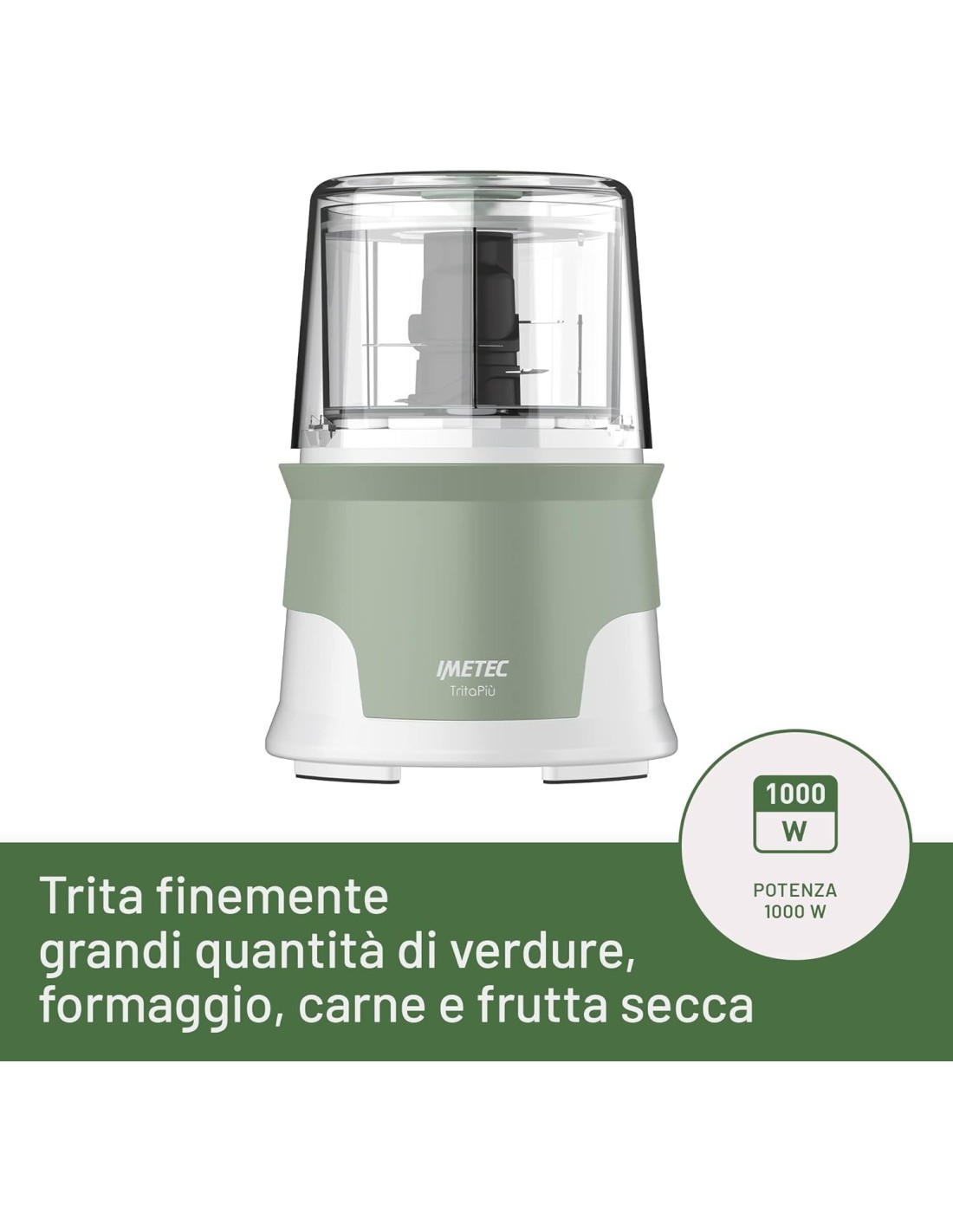 Imetec Tritapiù Tritatutto 1000W con 4 Lame Inox e Contenitore 600 ml | shopincasa.it
