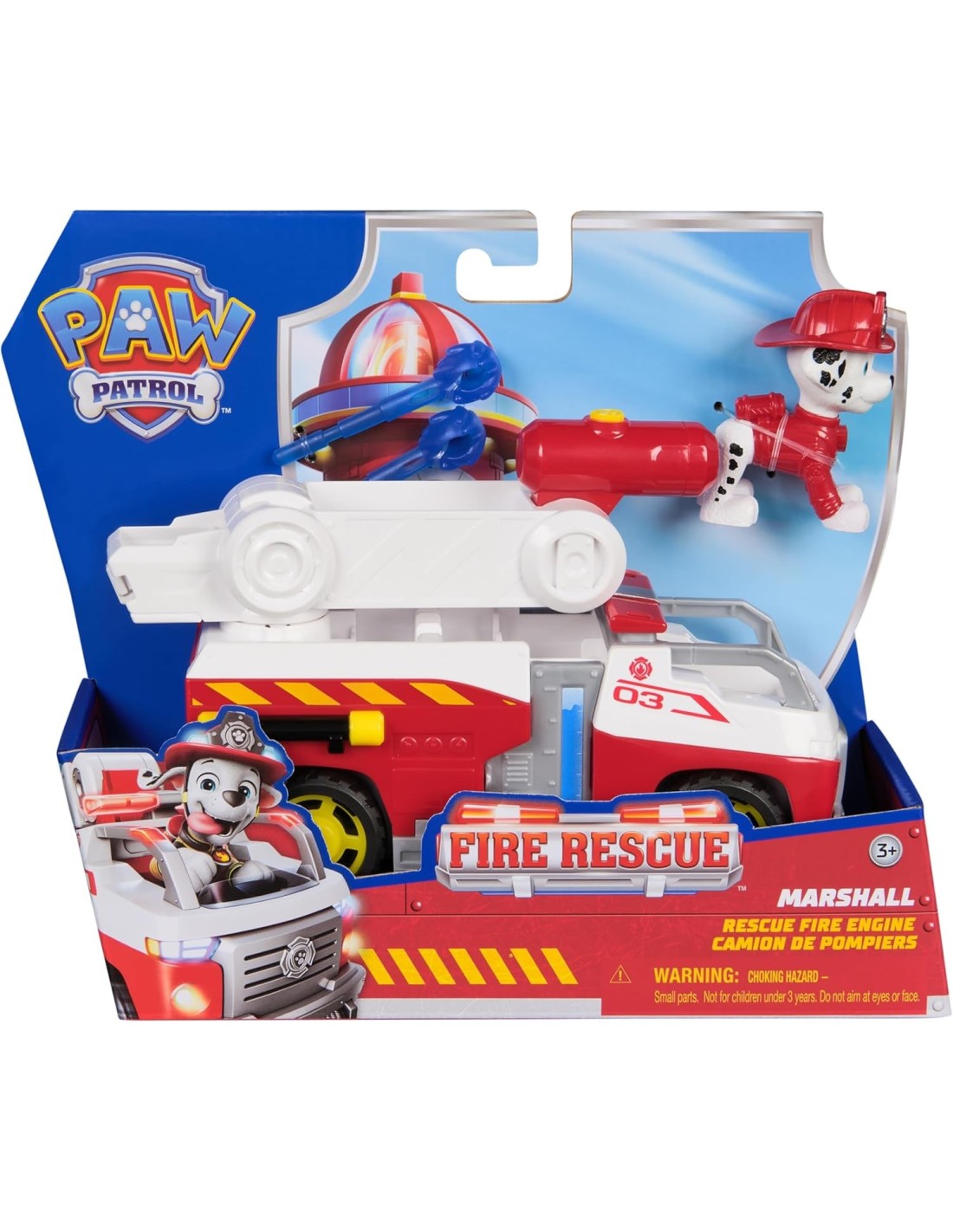 Camion antincendio Paw Patrol Marshall con scala funzionante e figura Marin 16 cm | shopincasa.it