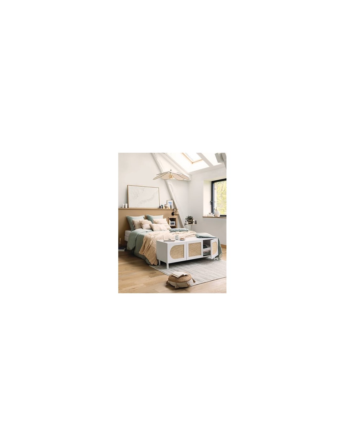 ILLUMINAZIONE: vendita online Sospensione Naya, a petali, beige lino, diametro 72 cm, altezza 118 cm in offerta