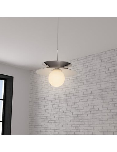 ILLUMINAZIONE: vendita online Sospensione Omia, metallo argentato, diametro 38 cm, altezza 125 cm, collezione Sky Lounge in o...