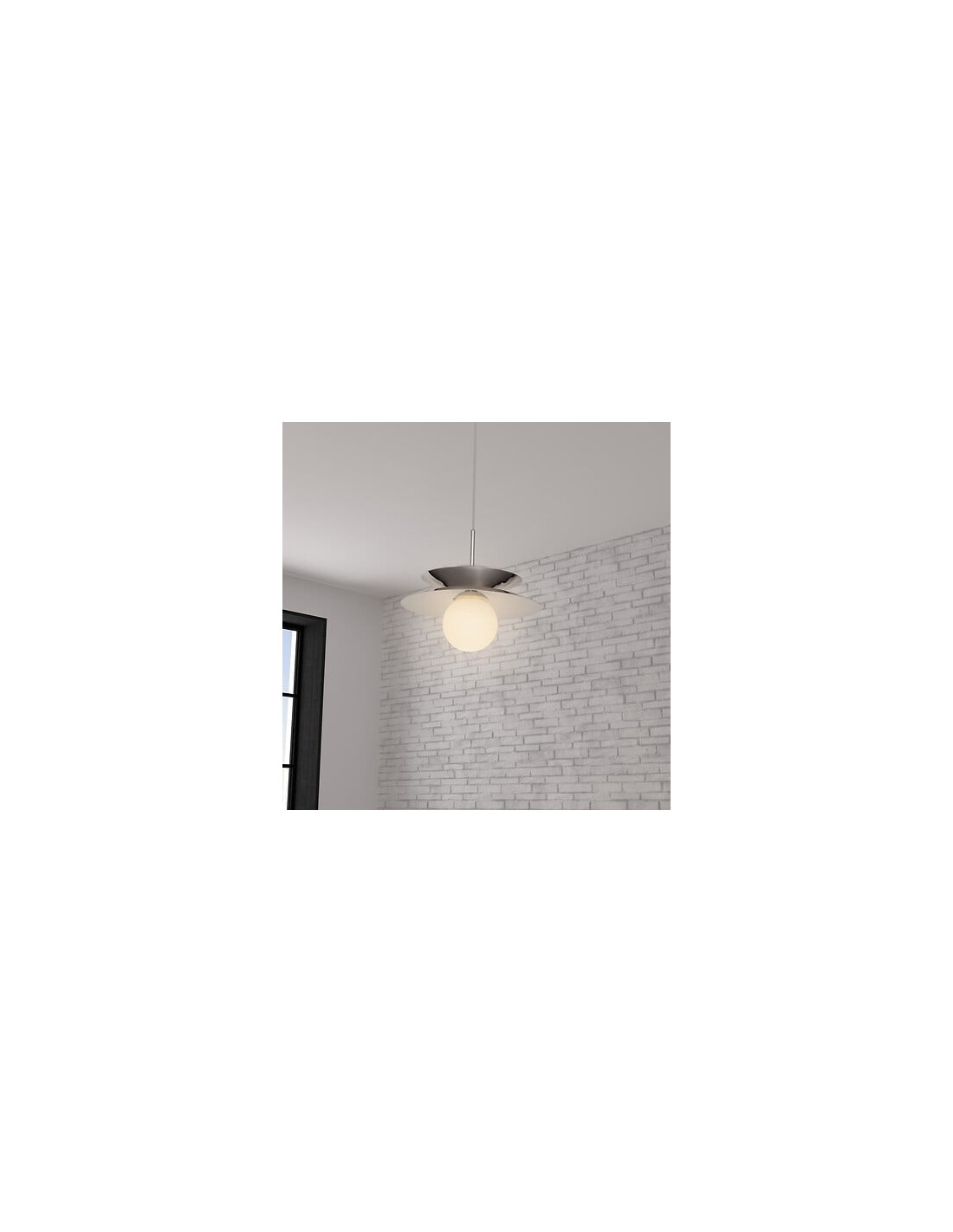 ILLUMINAZIONE: vendita online Sospensione Omia, metallo argentato, diametro 38 cm, altezza 125 cm, collezione Sky Lounge in o...