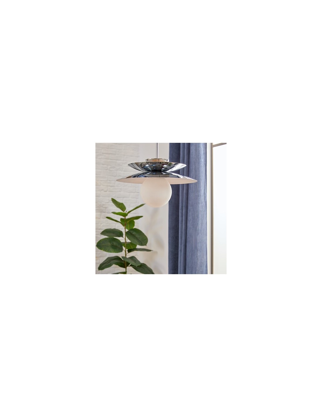 ILLUMINAZIONE: vendita online Sospensione Omia, metallo argentato, diametro 38 cm, altezza 125 cm, collezione Sky Lounge in o...