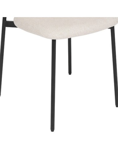 SEDIE: vendita online Sedia Jaisa, seduta in tessuto beige, schienale in legno, gambe in metallo, 50 x 50 x 81 cm in offerta