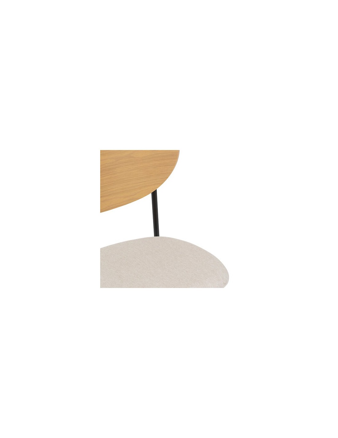 SEDIE: vendita online Sedia Jaisa, seduta in tessuto beige, schienale in legno, gambe in metallo, 50 x 50 x 81 cm in offerta