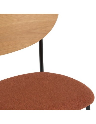SEDIE: vendita online Sedia Jaisa, seduta in tessuto ambra, schienale in legno, gambe in metallo – 50 x 50 x 81 cm in offerta