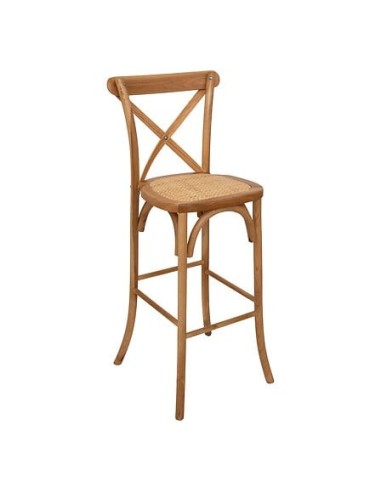SEDIE: vendita online Sedia da bar alta Isak, rovere naturale, beige, L. 47 x P. 52 x H. 110 cm, 5 Kg, legno massiccio in off...
