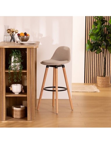 SEDIE: vendita online Sedia da bar alta Maxon, beige, gambe in legno di faggio, PP, L. 40 x P. 43 x H. 92,5 cm, 4.5 Kg in off...