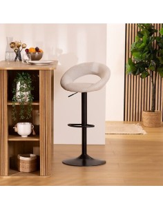 SEDIE: vendita online Sedia da bar alta regolabile Sasha, grigia, struttura in acciaio, L. 48,5 x P. 51,5 x H. 96,5 cm, 6.7 K...