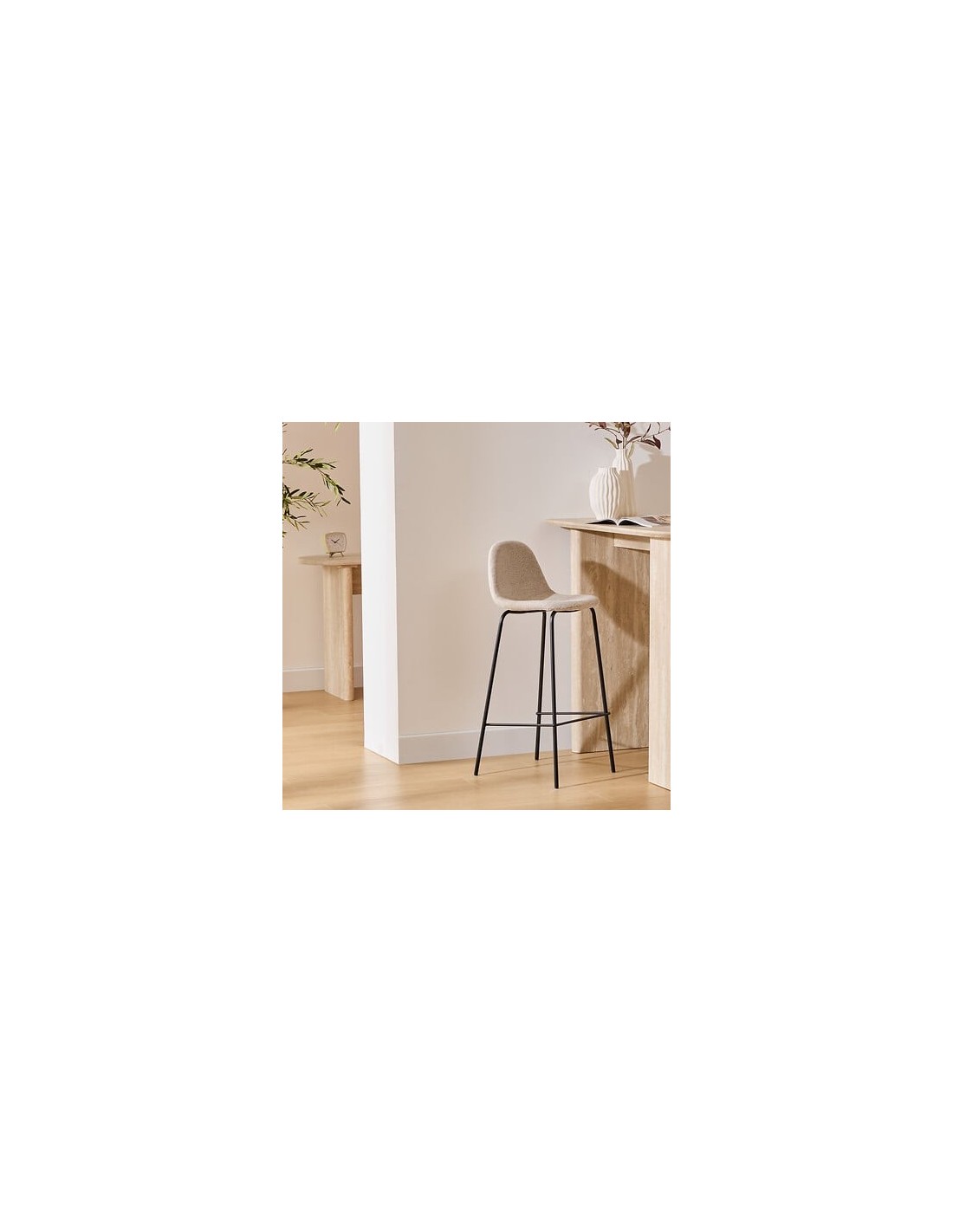 SEDIE: vendita online Sgabello da bar Vladi, bianco, acciaio e plywood E1, L. 43,5 x P. 41,5 x H. 96 cm, 4,55 Kg in offerta