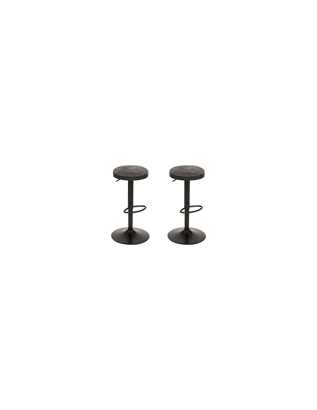 SEDIE: vendita online Sgabello da bar Ilsa, altezza regolabile, nero e grigio scuro, acciaio, Ø 41,5 x H. 76 cm, 5.47 Kg in o...