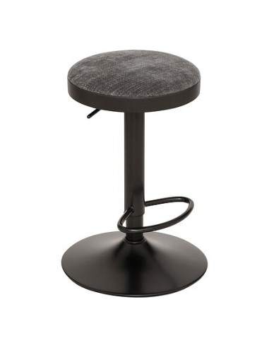 SEDIE: vendita online Sgabello da bar Ilsa, altezza regolabile, nero e grigio scuro, acciaio, Ø 41,5 x H. 76 cm, 5.47 Kg in o...