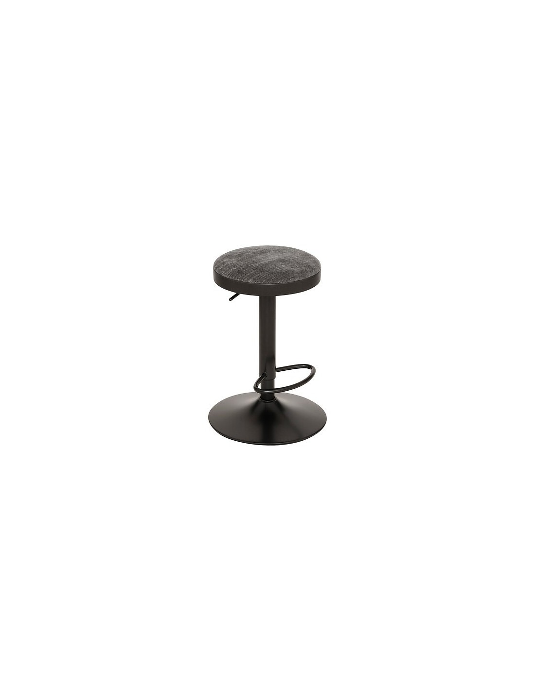 SEDIE: vendita online Sgabello da bar Ilsa, altezza regolabile, nero e grigio scuro, acciaio, Ø 41,5 x H. 76 cm, 5.47 Kg in o...