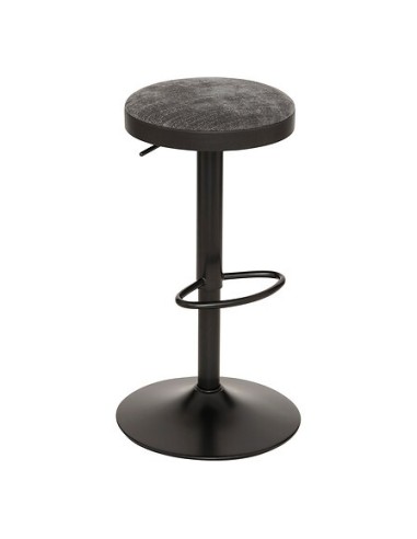 SEDIE: vendita online Sgabello da bar Ilsa, altezza regolabile, nero e grigio scuro, acciaio, Ø 41,5 x H. 76 cm, 5.47 Kg in o...