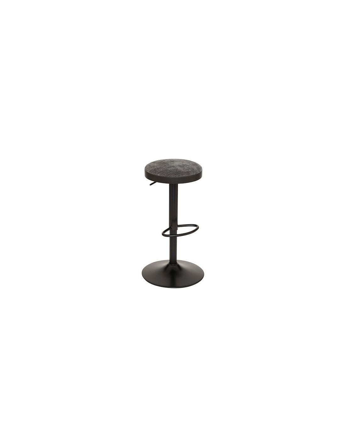 SEDIE: vendita online Sgabello da bar Ilsa, altezza regolabile, nero e grigio scuro, acciaio, Ø 41,5 x H. 76 cm, 5.47 Kg in o...