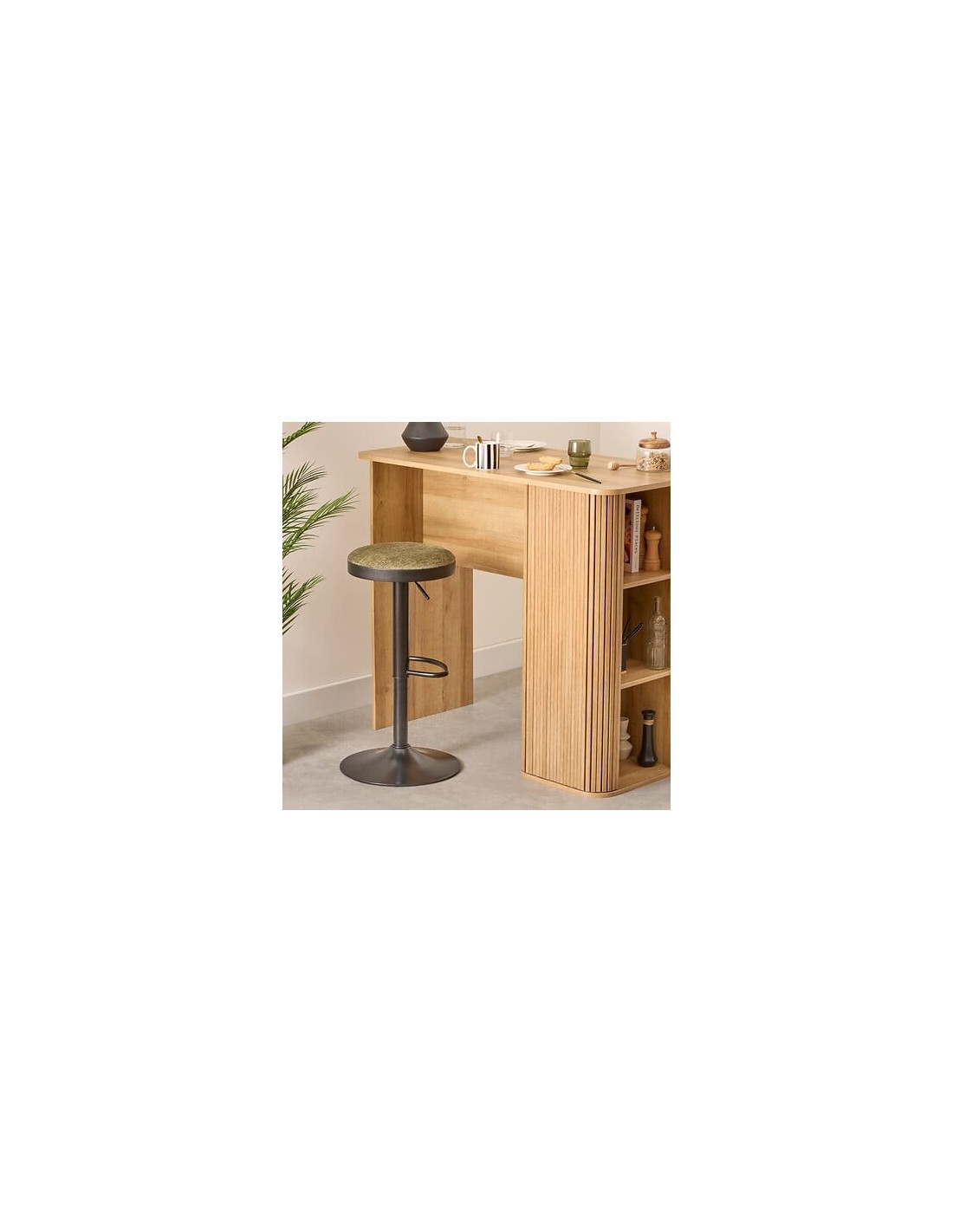 SEDIE: vendita online Sgabello da bar Ilsa, altezza regolabile, nero e kaki, acciaio, Ø 41,5 x H. 76 cm, 5.47 Kg in offerta