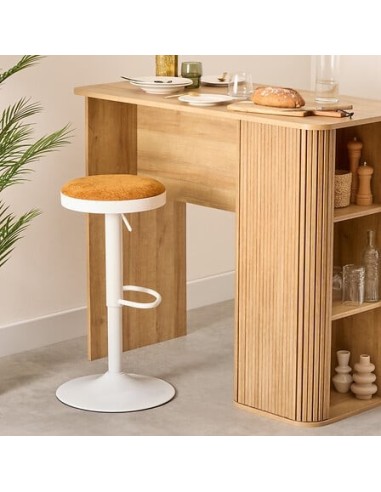 SEDIE: vendita online Sgabello da bar Ilsa, altezza regolabile, bianco e ocra, acciaio, Ø 41,5 x H. 76 cm, 5.47 Kg in offerta